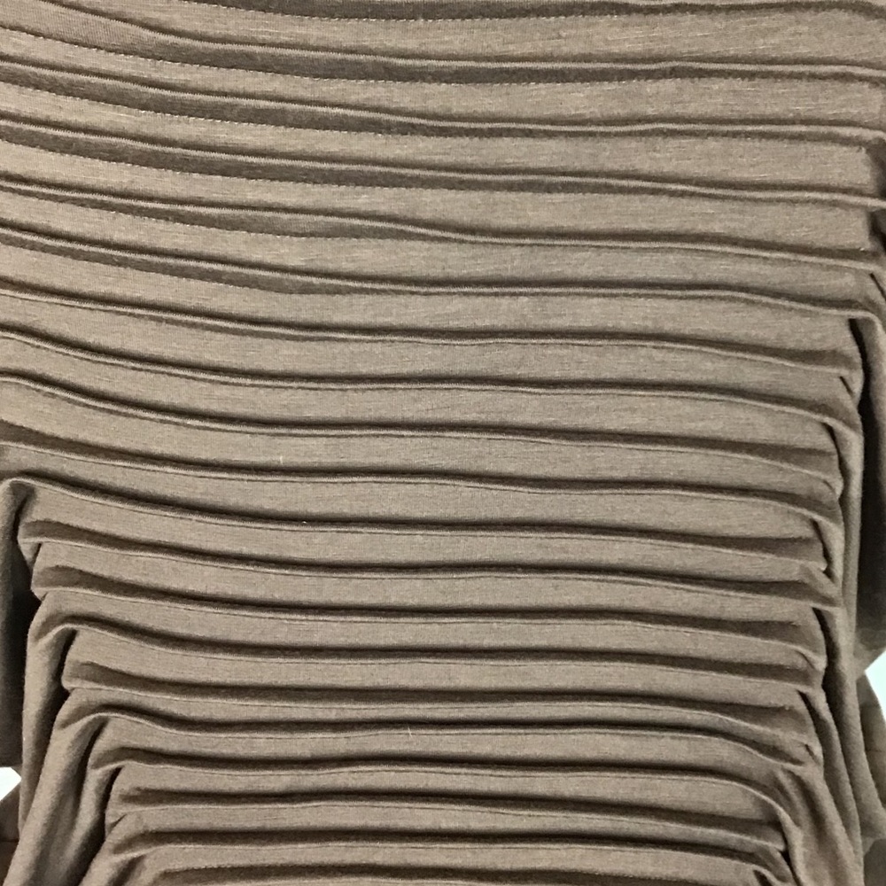 NWT Ethyl Brown Pleated Short Sleeves Top. Size Small - Picture 8 of 9